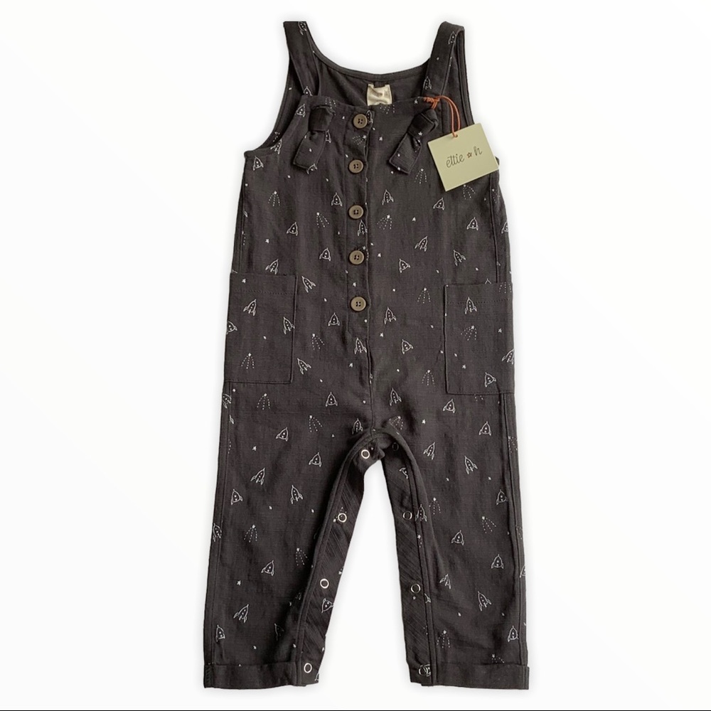 NWT Ettie + H Cadan Rocketship Overall (12/18 Mo)